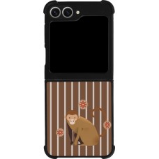Coque Samsung Galaxy Z Flip6 - Silicone rigide noir Monkey with stripes