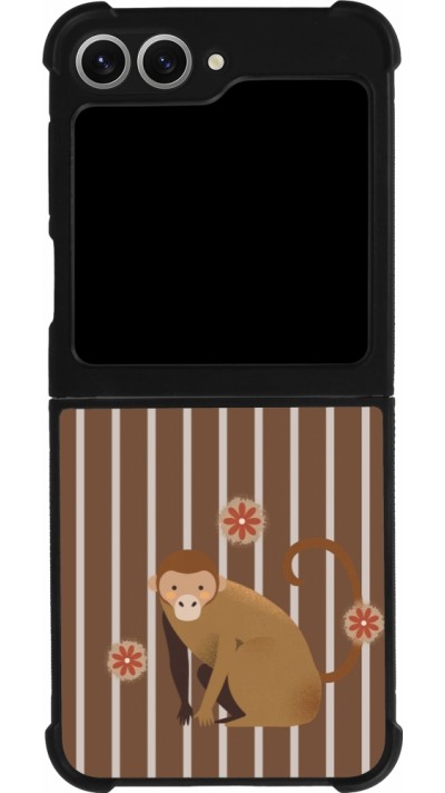 Coque Samsung Galaxy Z Flip6 - Silicone rigide noir Monkey with stripes