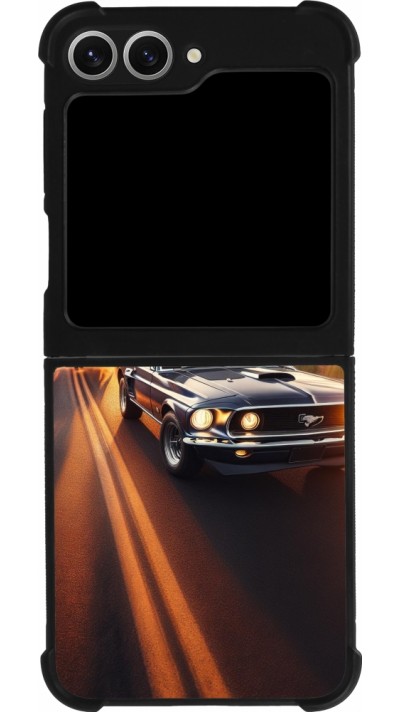 Coque Samsung Galaxy Z Flip6 - Silicone rigide noir Mustang 69 Grand Canyon