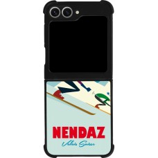Coque Samsung Galaxy Z Flip6 - Silicone rigide noir Nendaz Ski Downhill