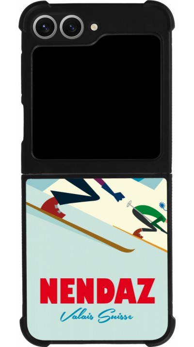 Coque Samsung Galaxy Z Flip6 - Silicone rigide noir Nendaz Ski Downhill