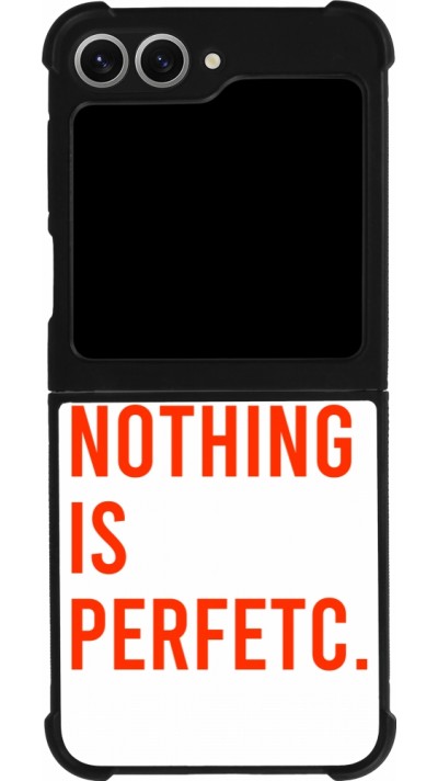 Coque Samsung Galaxy Z Flip6 - Silicone rigide noir Nothing is Perfetc