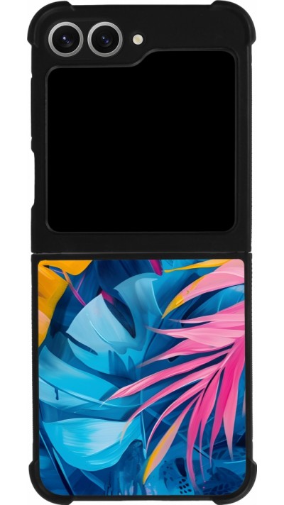 Coque Samsung Galaxy Z Flip6 - Silicone rigide noir Palms Blue