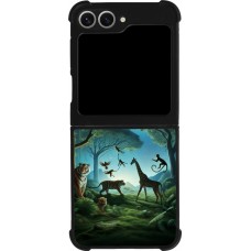 Samsung Galaxy Z Flip6 Case Hülle - Silikon schwarz Paradies der exotischen Tiere