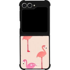 Coque Samsung Galaxy Z Flip6 - Silicone rigide noir Pink Flamingos Pattern