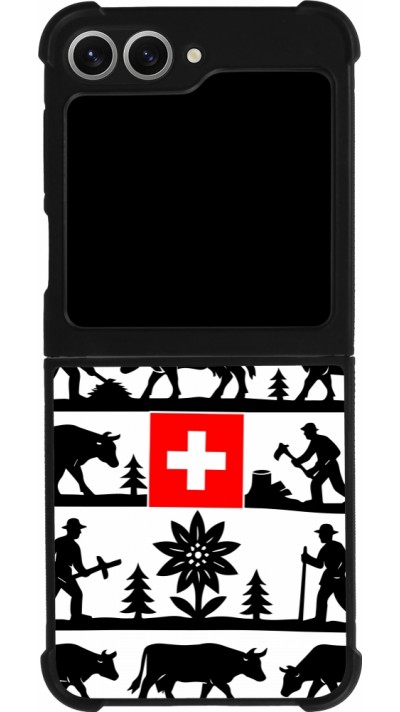 Coque Samsung Galaxy Z Flip6 - Silicone rigide noir Poya Suisse 1