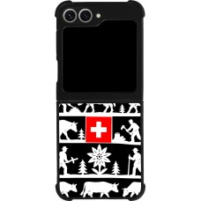 Coque Samsung Galaxy Z Flip6 - Silicone rigide noir Poya Suisse 1 noir