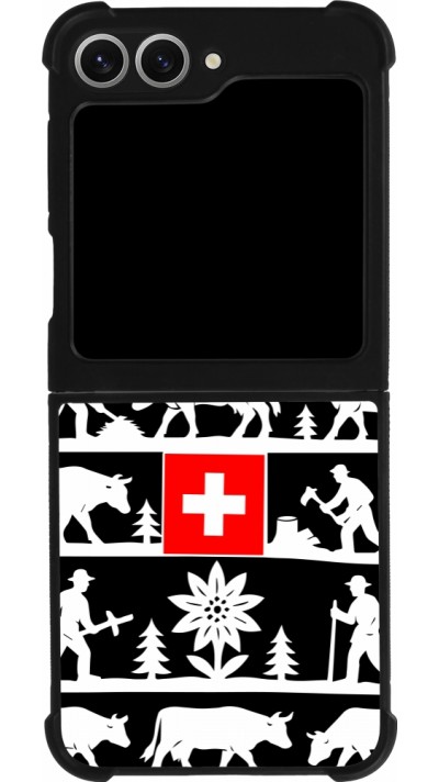 Coque Samsung Galaxy Z Flip6 - Silicone rigide noir Poya Suisse 1 noir