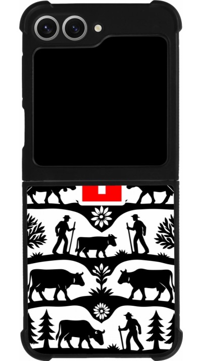 Coque Samsung Galaxy Z Flip6 - Silicone rigide noir Poya Suisse 3