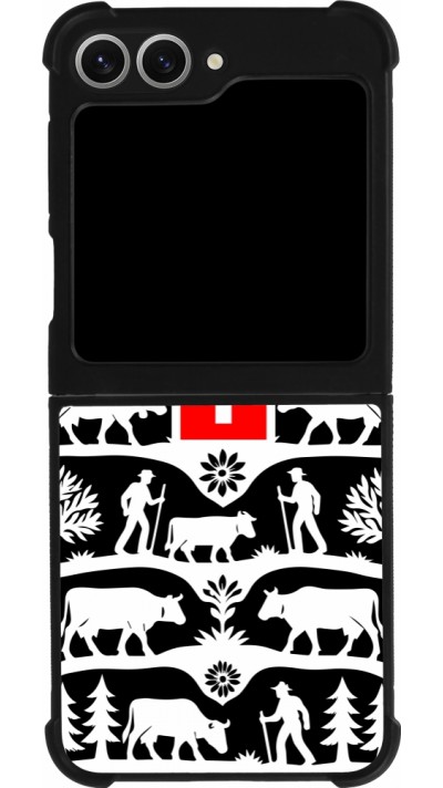 Coque Samsung Galaxy Z Flip6 - Silicone rigide noir Poya Suisse 3 noir