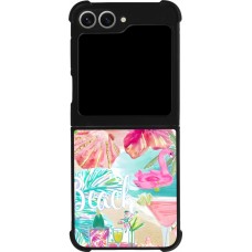Coque Samsung Galaxy Z Flip6 - Silicone rigide noir Preppy Collage Aloha