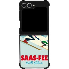Coque Samsung Galaxy Z Flip6 - Silicone rigide noir Saas-Fee Ski Downhill