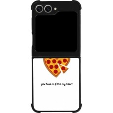 Coque Samsung Galaxy Z Flip6 - Silicone rigide noir Saint Valentines Day 26 You have my pizza heart