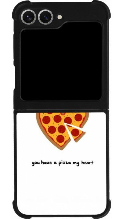 Coque Samsung Galaxy Z Flip6 - Silicone rigide noir Saint Valentines Day 26 You have my pizza heart