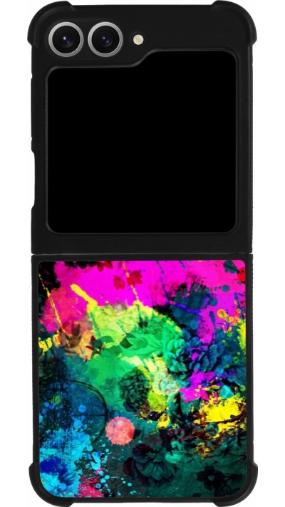 Coque Samsung Galaxy Z Flip6 - Silicone rigide noir Splash paint