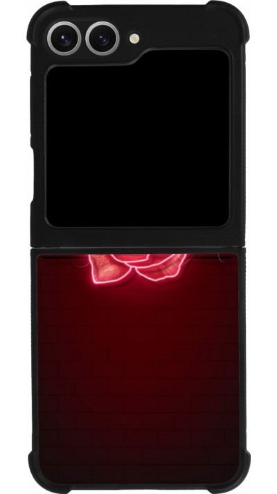 Coque Samsung Galaxy Z Flip6 - Silicone rigide noir Spring 23 neon rose