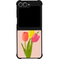 Coque Samsung Galaxy Z Flip6 - Silicone rigide noir Spring 23 tulip trio