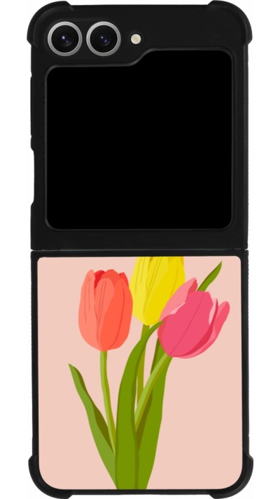 Coque Samsung Galaxy Z Flip6 - Silicone rigide noir Spring 23 tulip trio