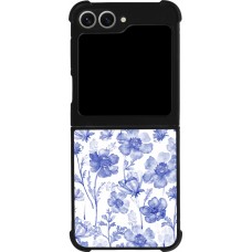 Coque Samsung Galaxy Z Flip6 - Silicone rigide noir Spring 23 watercolor blue flowers