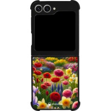 Coque Samsung Galaxy Z Flip6 - Silicone rigide noir Spring 25 Bouquet printemps