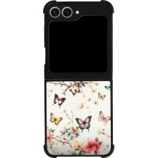 Samsung Galaxy Z Flip6 Case Hülle - Silikon schwarz Frühling 25 Leichte Schmetterlinge