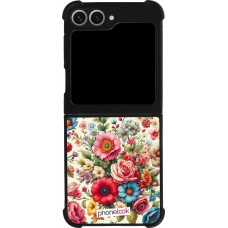 Coque Samsung Galaxy Z Flip6 - Silicone rigide noir Spring 25 printemps fleuri