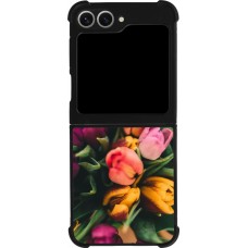 Coque Samsung Galaxy Z Flip6 - Silicone rigide noir Bouquet of tulips Spring 2026