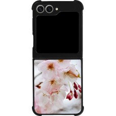 Coque Samsung Galaxy Z Flip6 - Silicone rigide noir Cherry tree Spring 2026