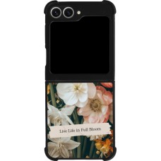 Coque Samsung Galaxy Z Flip6 - Silicone rigide noir Full Bloom Spring 2026
