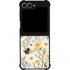 Coque Samsung Galaxy Z Flip6 - Silicone rigide noir Pattern bees Spring 2026