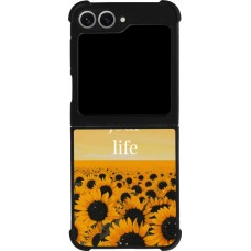 Coque Samsung Galaxy Z Flip6 - Silicone rigide noir Summer 2025 Enjoy your life