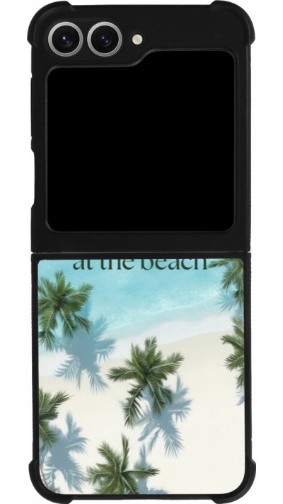Coque Samsung Galaxy Z Flip6 - Silicone rigide noir Summer 2025 Life is better at the beach