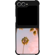 Coque Samsung Galaxy Z Flip6 - Silicone rigide noir Summer 2025 Palmiers