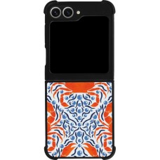 Coque Samsung Galaxy Z Flip6 - Silicone rigide noir Crabs and pearls Summer 2026