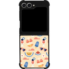 Coque Samsung Galaxy Z Flip6 - Silicone rigide noir Pattern Summer 2026