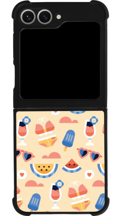 Coque Samsung Galaxy Z Flip6 - Silicone rigide noir Pattern Summer 2026