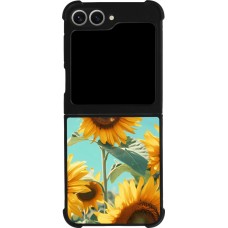 Coque Samsung Galaxy Z Flip6 - Silicone rigide noir Sunflowers Summer 2026