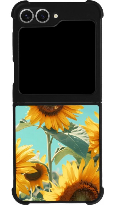 Coque Samsung Galaxy Z Flip6 - Silicone rigide noir Sunflowers Summer 2026