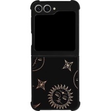 Coque Samsung Galaxy Z Flip6 - Silicone rigide noir Suns and Moons