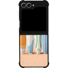 Coque Samsung Galaxy Z Flip6 - Silicone rigide noir Summer surfboard 2025