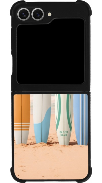 Coque Samsung Galaxy Z Flip6 - Silicone rigide noir Summer surfboard 2025