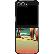 Coque Samsung Galaxy Z Flip6 - Silicone rigide noir Surf Paradise