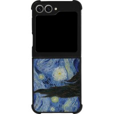 Coque Samsung Galaxy Z Flip6 - Silicone rigide noir Tableau art - La Nuit étoilée - Van Gogh