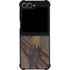 Coque Samsung Galaxy Z Flip6 - Silicone rigide noir Tableau art - Le Cri - Edvard Munch
