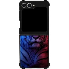 Coque Samsung Galaxy Z Flip6 - Silicone rigide noir Tiger Blue Red