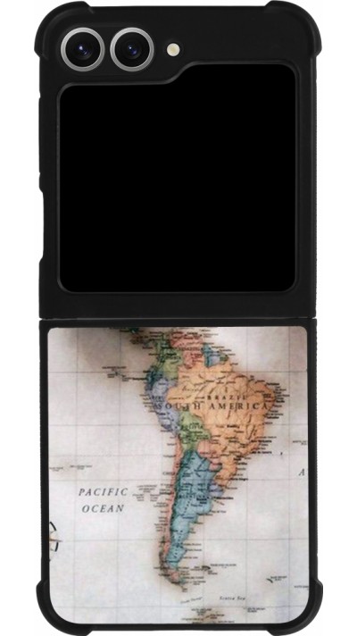 Coque Samsung Galaxy Z Flip6 - Silicone rigide noir Travel 01