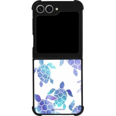 Samsung Galaxy Z Flip6 Case Hülle - Silikon schwarz Turtles pattern watercolor