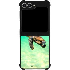 Coque Samsung Galaxy Z Flip6 - Silicone rigide noir Turtle Underwater
