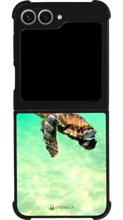 Coque Samsung Galaxy Z Flip6 - Silicone rigide noir Turtle Underwater