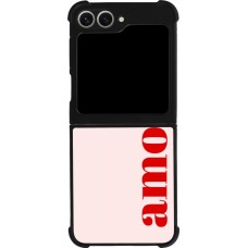 Coque Samsung Galaxy Z Flip6 - Silicone rigide noir Valentine 2024 amor